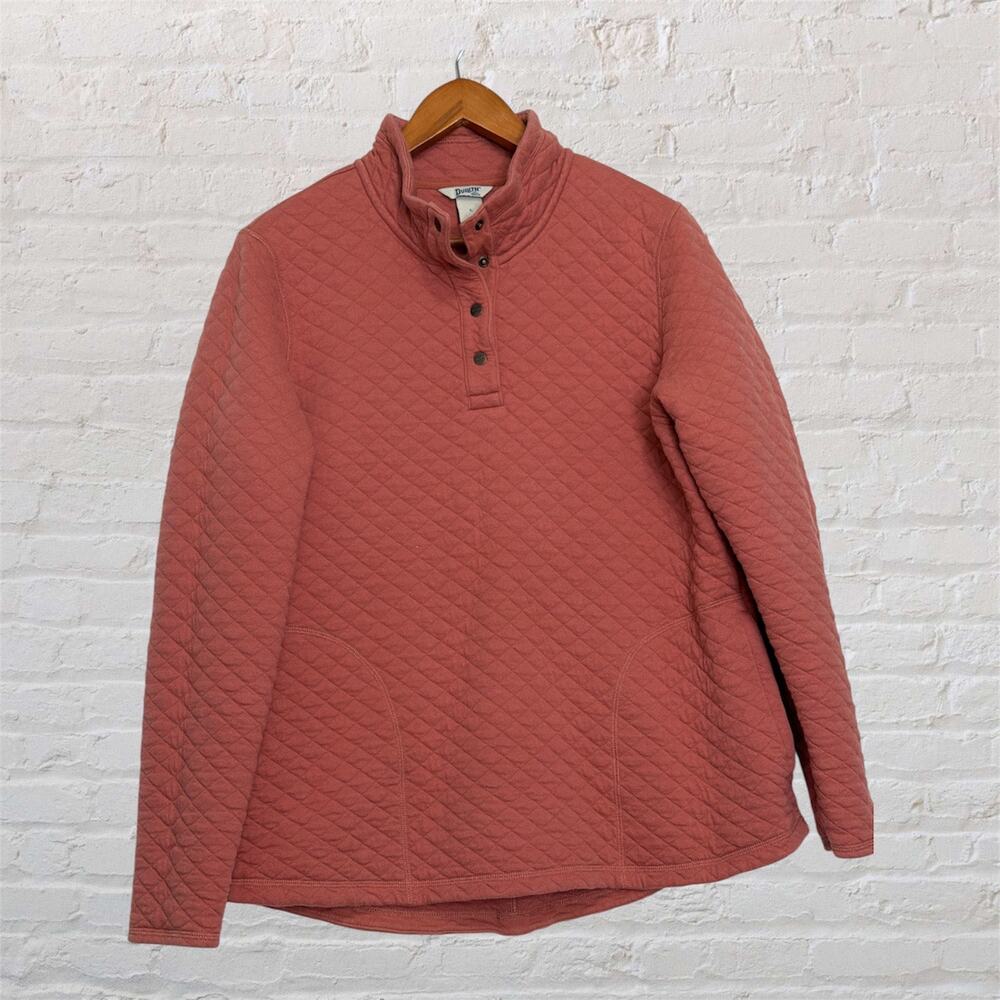 Duluth Trading Co Quilted Pullover Women’s Large Snap‎ Neck